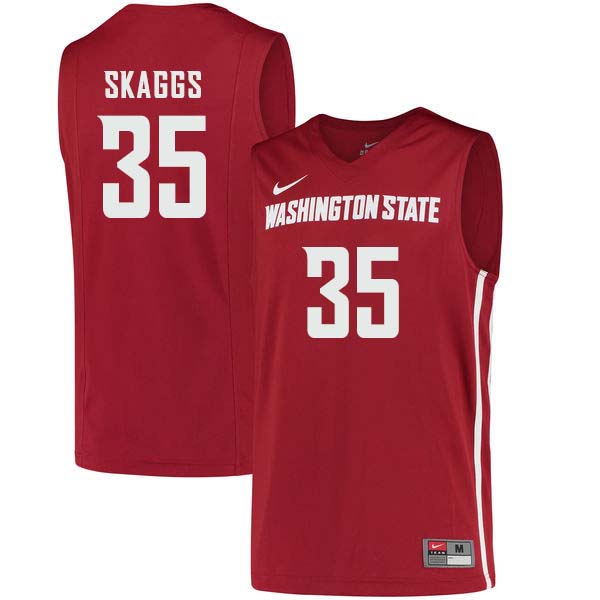 Washington State Cougars #35 Carter Skaggs College Basketball Jerseys Sale-Crimson